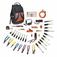 KLEIN TOOLS Electricians Tool Kit: 39 Total Pcs, Tool Backpack, 20 or more Pieces Range (MPN 80141). Key specifications — attr646319: Sockets Not Included; attr548984: (1) Fish Tape; attr548989: (1) Tongue and Groove Pliers; attr646318: SAE; attr548987: None; attr548988: None; attr548990: Folding Jab Saw; attr552361: (1) Headlamp.