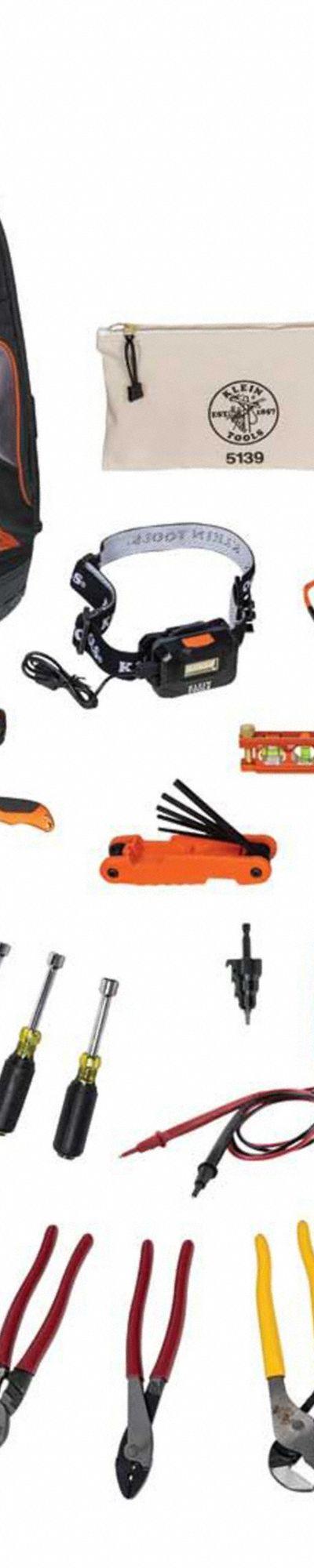 KLEIN TOOLS Electricians Tool Kit: 39 Total Pcs - Tool Sets with Tool Backpack
