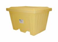 ENPAC Storage Tote: 16.58 cu ft, 45 in x 35 1/2 in x 30 3/8 in, Lid Included, 2-Way Entry, Yellow (MPN 1505-YE). Key specifications — Brand: ENPAC; Stackable: Stacking Capable; Shape: Rectangular; Fork Entry: 2-Way Entry; Container Wall Type: Solid; Mobility: Stationary; Fork Pockets: Fork Pockets Included; Includes Lid: Lid Included.