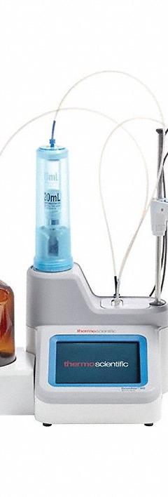 THERMO SCIENTIFIC Titrator: pH/Potentiometric, 1, ATC Probe/ROSS Ultra pH Electrode, 50/60 Hz (MPN 9410238). Key specifications — Calibration Type: Electrode Calibration; Manufacturer Part Number: 9410238; Operating Frequency: 50/60 Hz; Measurement Components Included: ATC Probe; Reagent Delivery Method: Automatic; Operating Voltage: 100 to 240V AC; Measurement Method: Potentiometric; Brand: THERMO SCIENTIFIC.