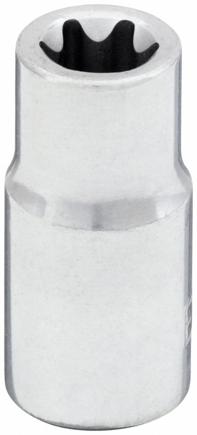 WESTWARD Socket: 1/4 in Drive Size, E7 Socket Size, External Torx, Std, Chrome - 1/4" Drive External Torx Hand Sockets