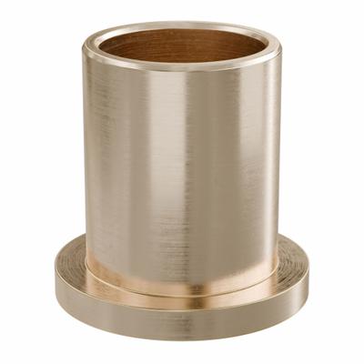 BUNTING BEARINGS Flanged Sleeve Bearing: Bronze, SAE 841, 5/8 in Bore, 3/4 in OD, 1 in Lg - Lubricated Food-Grade Metallic Flanged Sleeve Bearings
