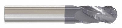 APPROVED VENDOR Roughing End Mill: Carbide, AlTiN Coated, 4 Flute, 1/4" Mill Dia, 1-1/2" LOC - Ball-Nose Carbide Roughing End Mills for Steel & Cast Iron