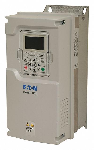 EATON Variable Frequency Drive: In Phase Three, Out Phase Three, 1 1/2 hp, IP21 - Eaton PowerXL DG1
