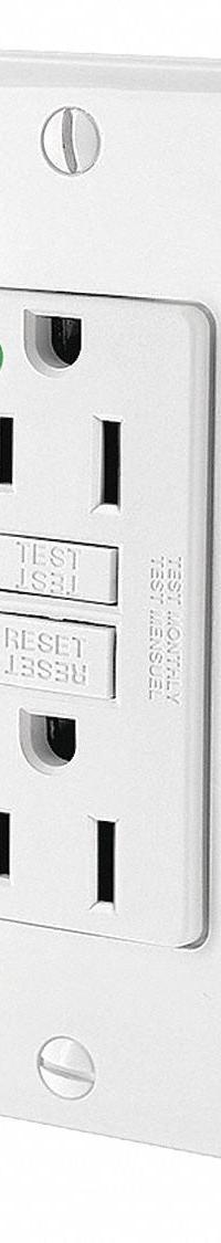 LEVITON GFI Receptacle: Hospital Grade Fed. Spec., Decorator Duplex, 5-15R, White, GFCI, 125V AC (MPN GFNT1-HGW)