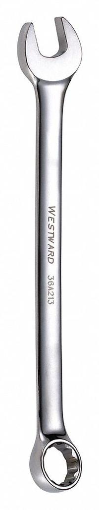 WESTWARD Combination Wrench: Alloy Steel, Chrome, 11/16 in Head Size, 8 7/8 in Overall Lg, Offset (MPN 36A213). Key specifications — attr309539: 11/16 in; attr309567: No; attr324930: WESTWARD.