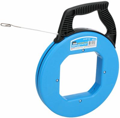 IDEAL Marked Fish Tape: 240 ft Lg, Manual Wind Tape Retraction, Flat Tape Shape - Stainless Steel Corrosion-Resistant Fish Tapes