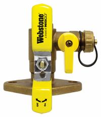 WEBSTONE Flanged Ball Valve w/Drain: 1 in, Brass, 600 psi Max. Op Pressure, Full Port Ball Port (MPN 40414HV). Key specifications — Brand: WEBSTONE; Handle Material: Steel; Includes: Nuts.