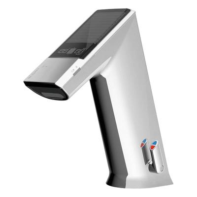 SLOAN Bathroom Sensor Faucet: BASYS, Cast Zinc, Chrome Finish, Single-Post, Solar - Single-Post Sensor Bathroom Faucets
