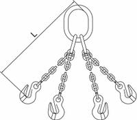 PEWAG Chain Sling: 9/32 in Chain Trade Size, 120 Chain Grade, Steel, Fixed, 5 ft Sling Lg, Blue (MPN 7G120QOG/5). Key specifications — Brand: PEWAG.