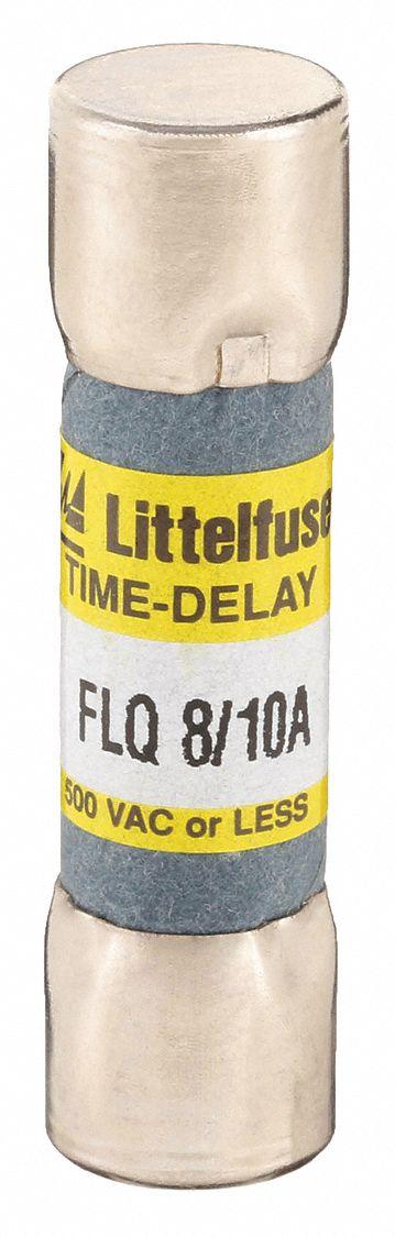 LITTELFUSE Fuse: FLQ Series, Midget, Time-Delay, 800 mA, 500 V AC, 300 V DC - Time-Delay Cylindrical Fuses