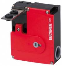 EUCHNER Safety Interlock Switch: STM Series, 2NC (MPN STM2N-222B024-M). Key specifications — Brand: EUCHNER; Manufacturer Part Number: STM2N-222B024-M; Actuating Key Type: Hinge; Key Hole Location: Front; Series: STM.