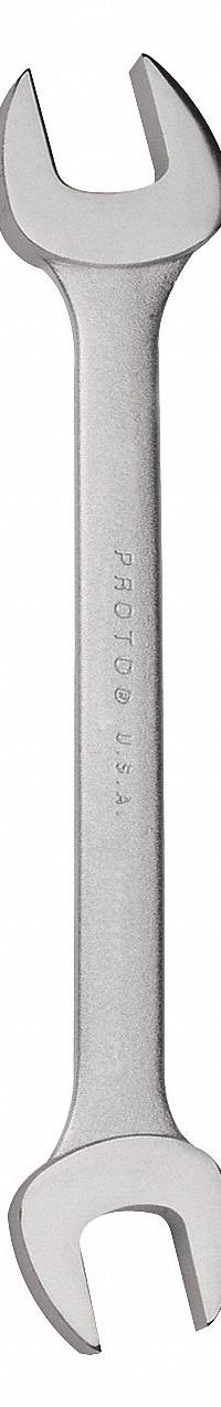 PROTO Open End Wrench: Alloy Steel, Satin, 3/8 in_7/16 in Head Size, 5 3/4 in Overall Lg, Std (MPN J3021). Key specifications — attr309776: No; attr309781: Satin; attr309780: Alloy Steel; attr324939: PROTO.
