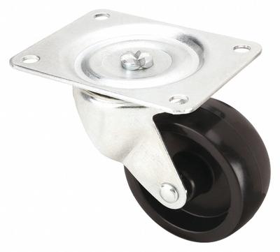 APPROVED VENDOR Plate Caster: Swivel, No Brake, Polypropylene, 3 in Wheel Dia. - General-Purpose NSF-Listed Sanitary Plate Casters