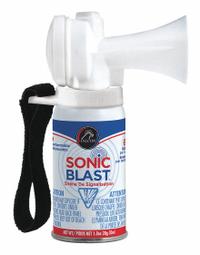 SONIC BLAST Personal Safety Horn: 112 dB, 1 oz Net Wt, Plastic, 10 ft Coverage, 4 1/2 in Ht (MPN FSB1V). Key specifications — Sound Level: 112 dB; Horn Material: Plastic; Brand: SONIC BLAST; Product Type: Personal Safety Horn.