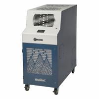 KWIKOOL Portable Air Conditioner: 2,000 sq ft – 2,500 sq ft, 42,000 BtuH, 230V AC, Cooling Only (MPN KIB4221-2). Key specifications — Compatible Location: Indoor; Voltage: 230V AC; Includes Air Filter: Air Filter Included; Brand: KWIKOOL.