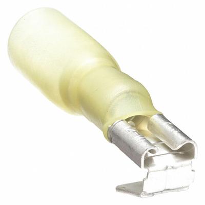 GRAINGER Wire Disconnect: Yellow, Heat Shrink, Partial Coverage - Partially Insulated Piggyback Disconnects with Heat Shrink