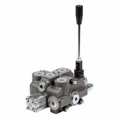 HYDRO CUSTOM Hydraulic Directional Control Valve: Four-Way / Three Positions, 13 gpm Flow Rate - Max (MPN 228312). Key specifications — Actuation Mechanism: Manual; Port Connections: Inlet; Spool Action: Spring Center To Neutral; Work Connection Size: #8; Work Connection Type: SAE O-Ring Boss; Brand: HYDRO CUSTOM; Pressure Connection Size: #10.