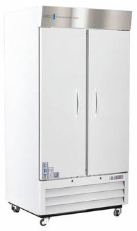 Controlled Room Temperature Cabinet: 115 V, 20°C to 25°C, 39 5/8 in Overall Wd, 34 3/4 in Overall Dp (MPN CRT-ABT-HC-S36S). Key specifications — Brand: AMERICAN BIOTECH SUPPLY; Voltage: 115 V; Includes: (8) Adjustable Shelves; Door Hinge: Right Hinge.
