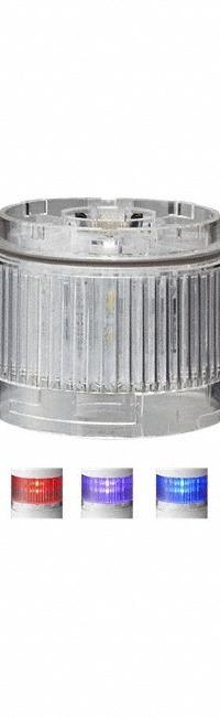 PATLITE Tower Light Module: Steady, 24V DC, Amber/Blue/Cyan/Green/Purple/Red/White, 40 mm Overall Ht (MPN LR6-E-MZ+FB295). Key specifications — Brand: PATLITE; Compatible with Series: LR6; Lens Color: Amber; Operating Voltage: 24V DC; Manufacturer Part Number: LR6-E-MZ+FB295.