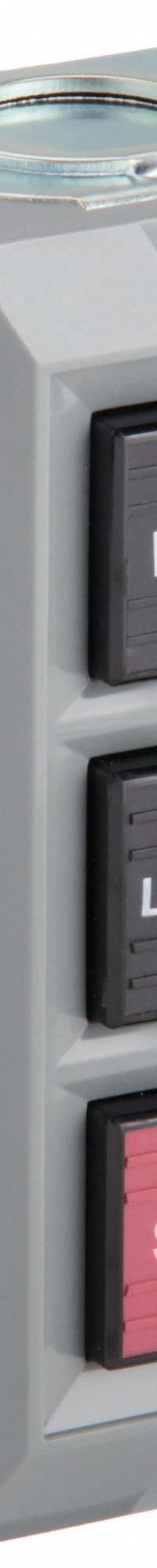 DAYTON Control Station: (3) Push Buttons, 0 Pilot Lights, 2NO/3NC, Raise/Lower/Stop, (3) Momentary (MPN 20C798). Key specifications — attr1022946: Raise/Lower/Stop; attr1022956: Red; attr211290: DAYTON; attr1042017: Indoor Use Only; attr1089900: (3) Push Buttons.