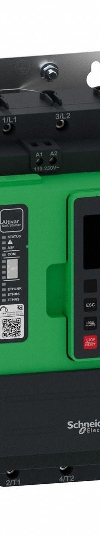 SCHNEIDER Soft Start: 208-690V AC, 32 A Output Current, With Bypass, IP20, 60/50 Hz, Three Phase (MPN ATS490D32Y). Key specifications — Control Voltage: 24V DC; Manufacturer Part Number: ATS490D32Y.