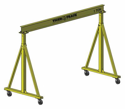 HARRINGTON Portable Gantry Crane: Fixed Span, Adj Ht, 4,000 lb Load Capacity - Fixed-Span Gantry Cranes