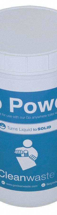 Poo Powder Waste Treatment: Powder, Scoop, 9 1/2 in Overall Lg, 6 1/4 in Overall Wd (MPN D105POW). Key specifications — Material: Powder; Includes: Scoop; Brand: CLEANWASTE; Product Type: Poo Powder Waste Treatment.
