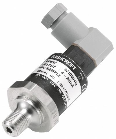 ASHCROFT Pressure Transmitter: 0 psi to 200 psi, 1 to 5V DC - Pressure Transmitters with 4-Pin Mini-DIN Connector