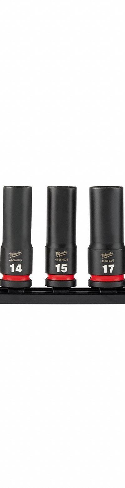 MILWAUKEE Impact Socket Set: 1/2 in Drive Size - Metric Impact Socket Sets