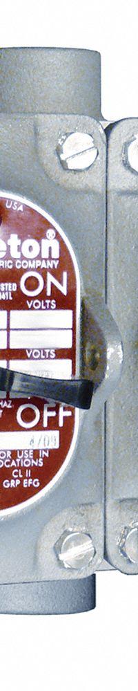 APPLETON ELECTRIC Tumbler Switch: 2 Gang, 3-Way, 20 A, 277 V AC, Feed-Thru Hub, 3/4 in Hub Size (MPN EDSC275-F3W). Key specifications — attr211272: APPLETON ELECTRIC.