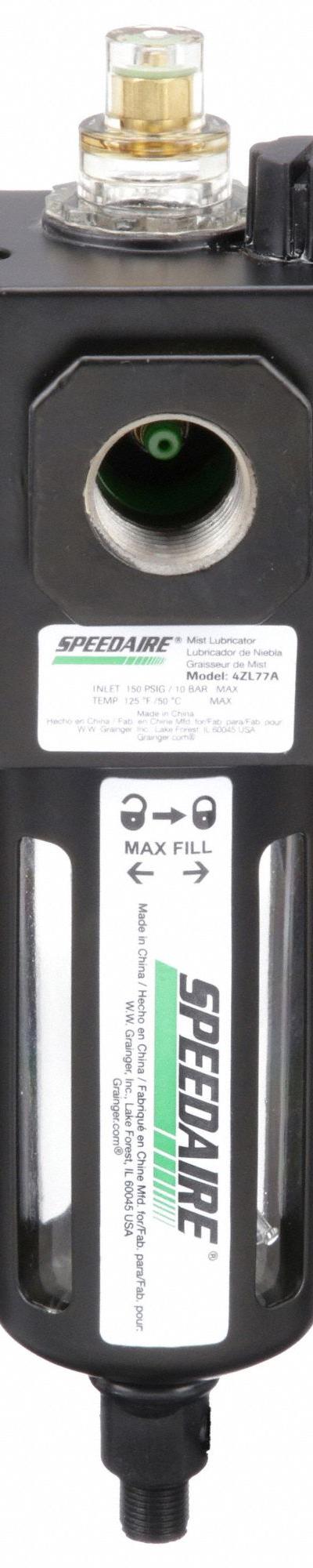 SPEEDAIRE Compressed Air Lubricator: Mist - Speedaire FRL Air Lubricators