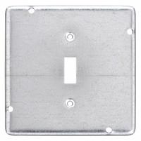 RACO Electrical Box Cover: 2 Gangs, Open, For Square Box Shape, Galvanized Steel, 9/16 in Overall Dp (MPN 870RAC). Key specifications — Brand: RACO; For Box Shape: Square; Material: Galvanized Steel; Cover Design: Open.
