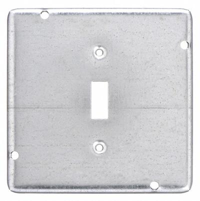 RACO Electrical Box Cover: 2 Gangs, Open, For Square Box Shape, Galvanized Steel - Galvanized Electrical Box Covers