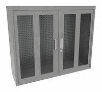 VIDMAR Pegboard Wall Cabinet: 45 in x 14 in x 37 in, Clearview, Pull Handle & Keyed, Gray, 127 lb Wt (MPN Grainger48880). Key specifications — attr66693: Medium Duty; attr66638: Steel; attr66636: Assembled; attr66635: Gray; attr66630: VIDMAR.