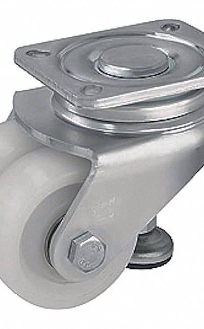 APPROVED VENDOR Plate Caster: Steel - Easy-Turn Leveling Plate Casters