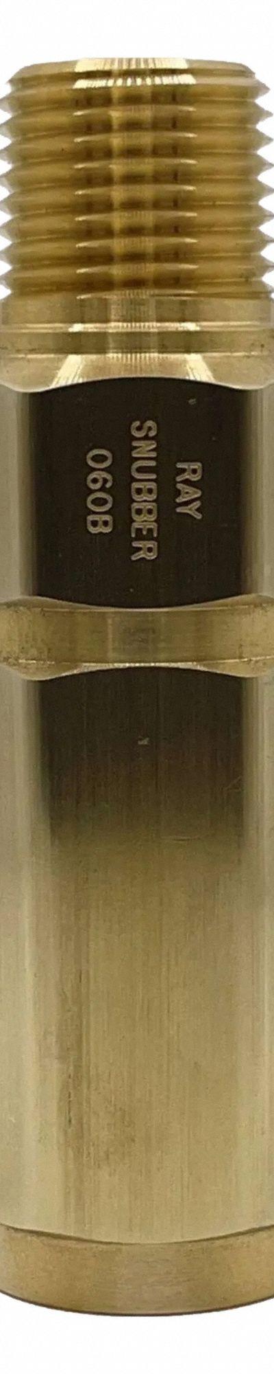 RAY Pressure Gauge Snubber: Brass - Piston-Type Snubbers for Air, Water & Steam