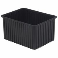 LEWISBINS Divider Box: 2 cu ft, 22 3/8 in x 17 3/8 in x 12 in, Lid Not Included, Plastic (MPN DC3120-SXL BUY 3S). Key specifications — Includes Dividers: Dividers Not Included; Includes Lid: Lid Not Included; Material: Plastic; Color: Black; Brand: LEWISBINS.