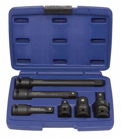 WESTWARD Impact Adapter and Extension Set: 1/2 in Input Drive Size, Black Oxide - Impact Socket Extension & Adapter Sets