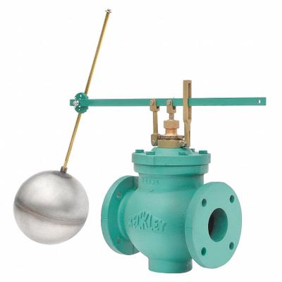 KECKLEY Float Valve Assembly: For Water Media, Angle Valve Body, Cylindrical, Horizontal Piping - General Service Float & Lever Valve Assemblies
