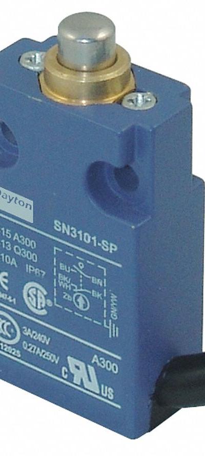 DAYTON Limit Switch: Plunger Actuator - Top-Mount Plunger Limit Switches