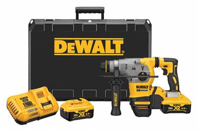 DEWALT Cordless Rotary Hammer Kit: L-Shape, 20V DC, SDS-Plus, 1/2 in max, 6.0 Ah - DEWALT Cordless Rotary Hammers