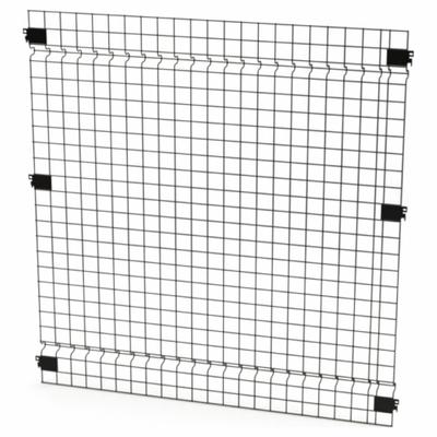 HUSKY RACK & WIRE Welded Wire Panel: 4 ft H x 4 ft W x 1 1/2 in D, Black - Husky Rack & Wire Quick-Assemble Woven-Wire Partition Components