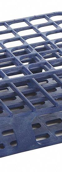 Tube Rack: 2 3/8 in Overall Wd, 4 in Overall Ht, 4 in Overall Lg, POM, Blue, (36) Wells, Benchtop (MPN HS27501B). Key specifications — Material: POM; Mounting Location: Benchtop; Color: Blue; Product Type: Test Tube Rack; Total Holding Capacity: (36) Wells; Brand: HEATHROW SCIENTIFIC.
