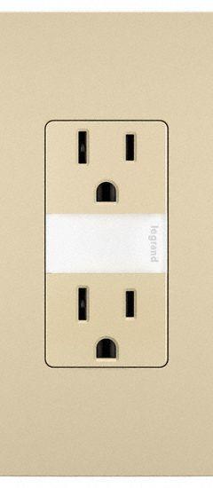 LEGRAND NIGHTLIGHT SWITCH: Duplex, 5-15, Ivory, 125V AC, 15 A, 2 Pole / 3 Wire (MPN NTL885TRICC6)