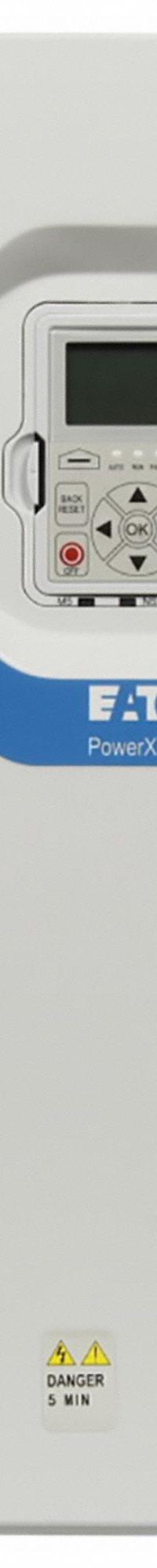 EATON Variable Frequency Drives: In Phase Three, Out Phase Three, 25 hp, 38 A Output Current - Max (MPN DH1-34038FN-C21C). Key specifications — Style: HVAC Compact AC Drive; Color: White; Output Voltage: 380-500V AC; Output Phase: Three.