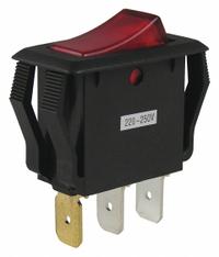 GARDNER BENDER Lighted Appliance Rocker Switch,SPST: 2 Positions, SPST, On/Off, Red (MPN GSW-42). Key specifications — AC Contact Rating: 20 A @ 125 V AC; Horsepower: 1/3 hp; Switch Color: Black; Terminal Connection Type: 0.550 in Panel Cutout; Displayed Brand: GARDNER BENDER; Manufacturer Part Number: GSW-42; Brand: GARDNER BENDER.