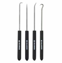ULLMAN Hook/Pick Set: Steel, Angle/Hook/Straight, 45° Angle/90° Angle/Hook/Straight Tip (MPN CHP4). Key specifications — attr1004944: ULLMAN; attr1016102: Steel; attr1016110: Plastic; attr1016098: Hook/Pick Set; attr1016101: Hook; attr1016108: Knurled; attr1034911: Steel.
