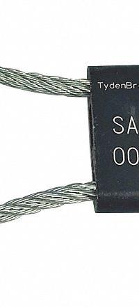 TYDENBROOKS Cable Seals: Black, Aluminum, 12 in Cable Lg, 3/16 in Cable Dia, Random, 200 PK (MPN V46030121-08-GRAI). Key specifications — Brand: TYDENBROOKS; Marking Color: White; Marking Included: Numbers; Marking Message: Sealed; Marking Numbering: Random.