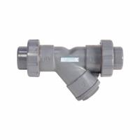HAYWARD Y Strainer: 3/4 in, NPT, Mesh, 0.0313 in Screen Size, PVC, FPM, 3 3/4 in Ht, 4 1/8 in Lg (MPN YS10075T). Key specifications — Brand: HAYWARD; Seal Material: FPM; Manufacturer Part Number: YS10075T; Screen Material: PVC.